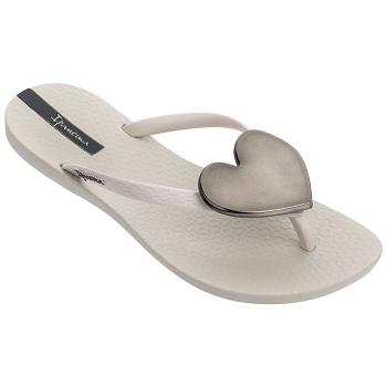 Ipanema Maxi Heart Flip Flops Dam Beige Sverige EN7461932